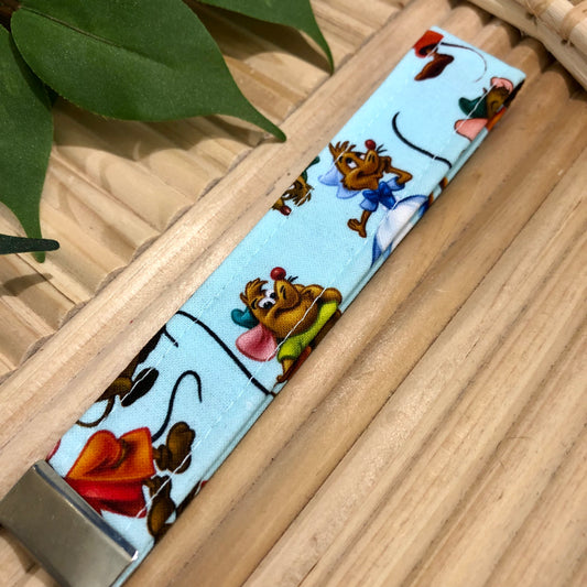 Gus and Jaq Print Fabric Keychain, Key Fob
