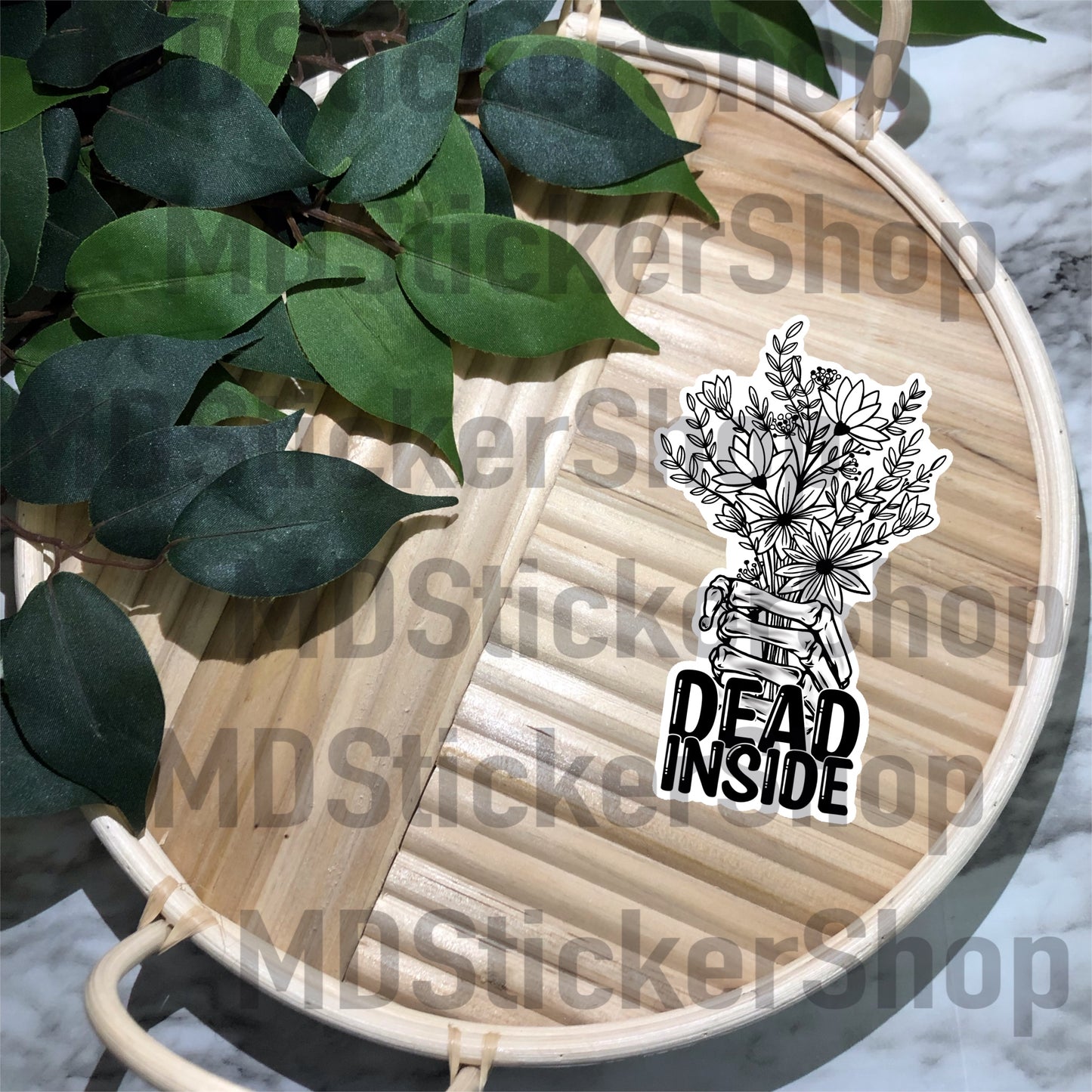 Dead Inside Bouquet Vinyl Sticker