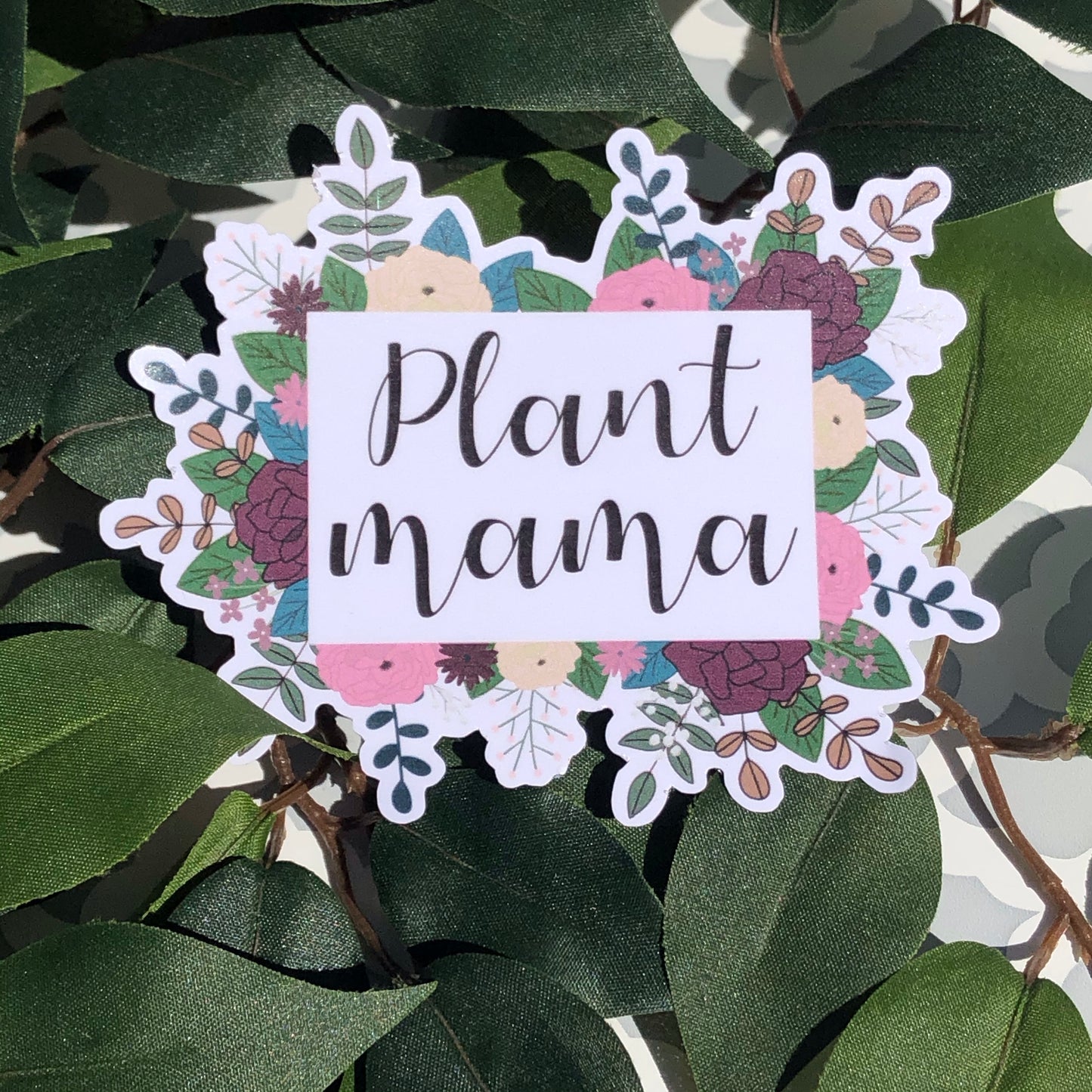 Plant Mama Floral Vinyl Sticker