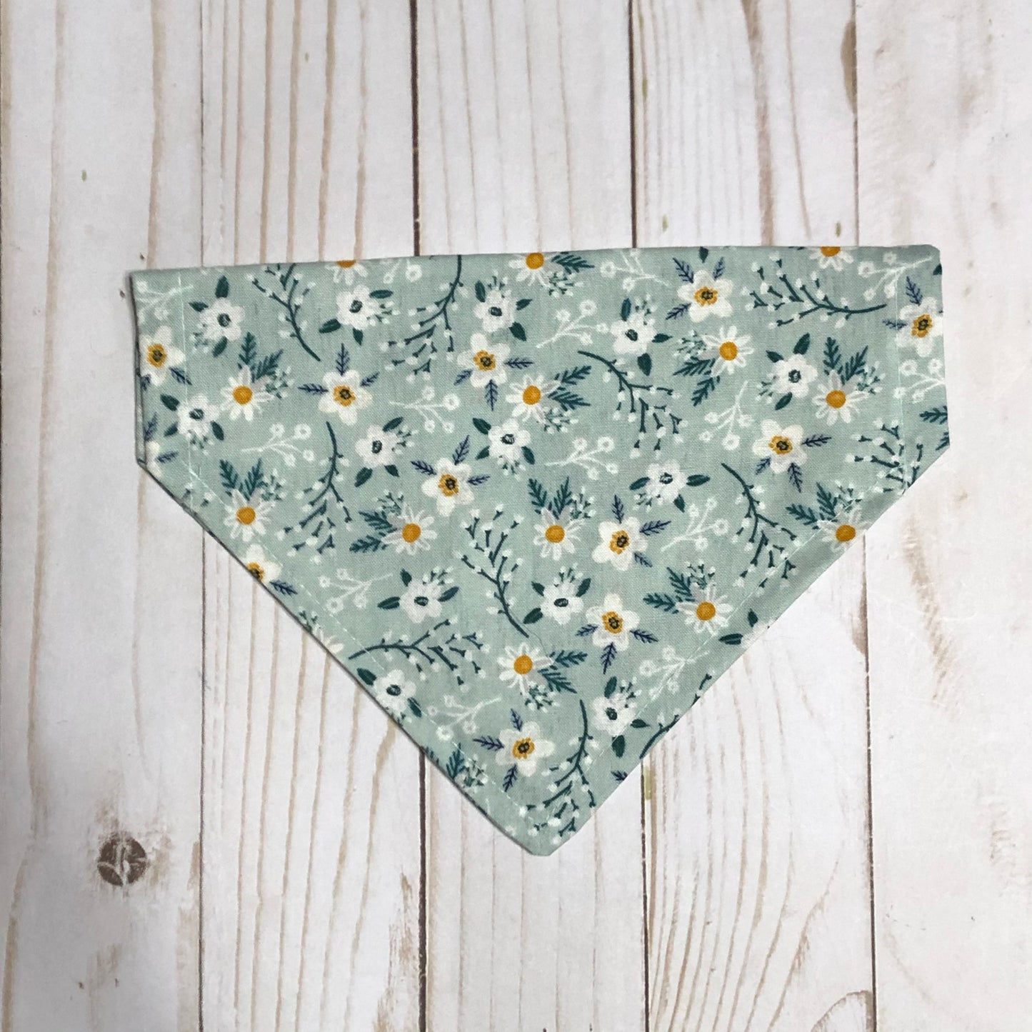 Blue Floral Print Fabric Pet Bandana
