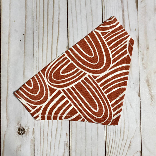 Rust Rainbows Print Fabric Pet Bandana
