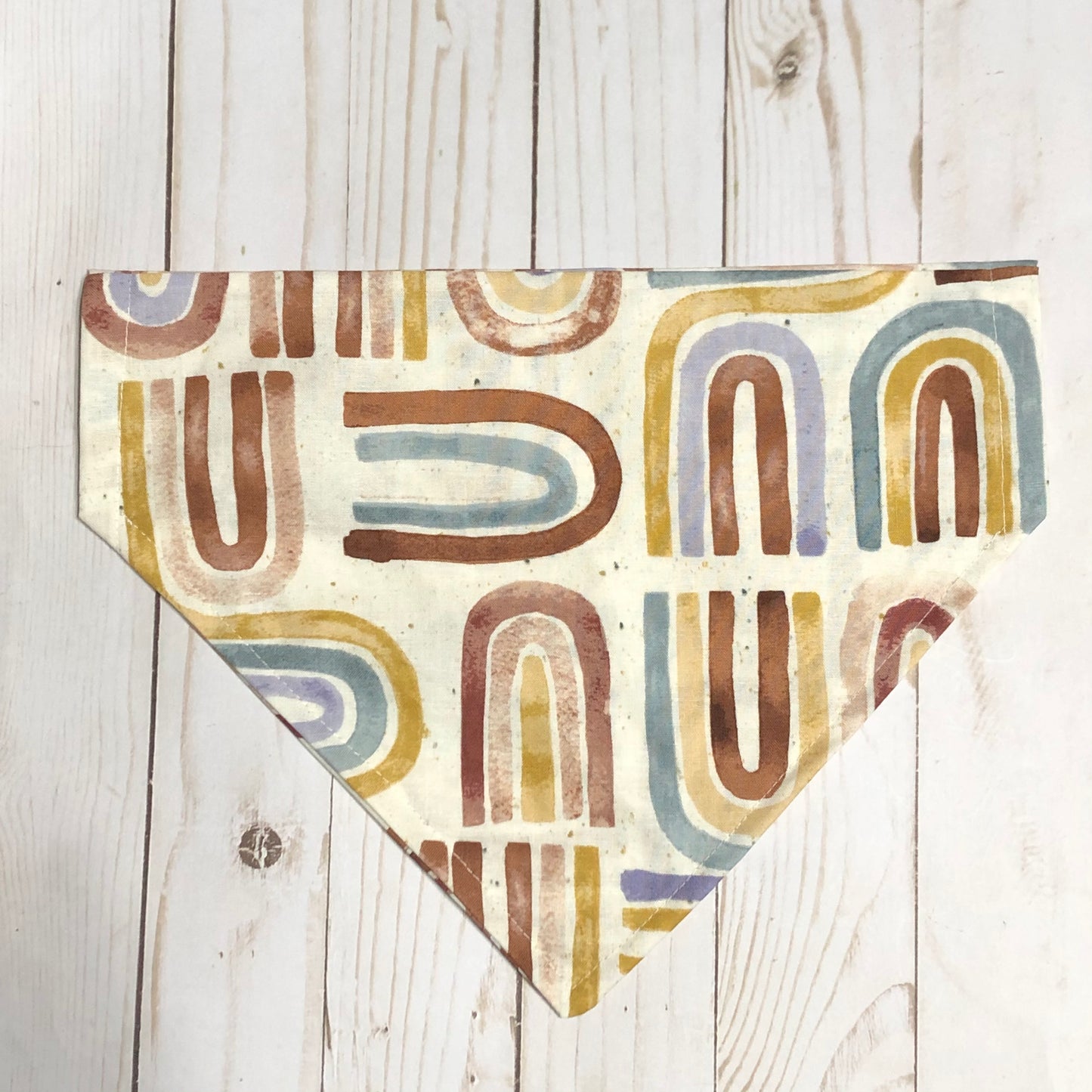 Watercolor Abstract Rainbows Print Fabric Pet Bandana