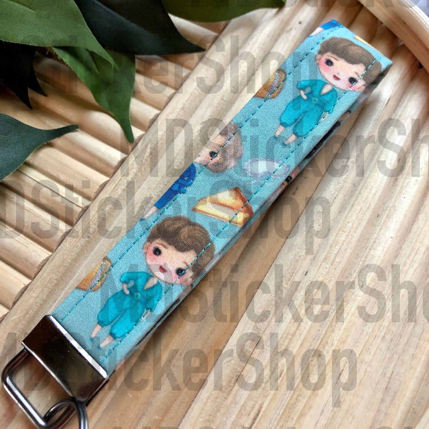 Golden Gals Cartoon Print Fabric Keychain