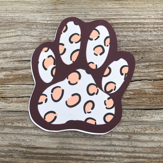 Leopard Paw Print Sticker
