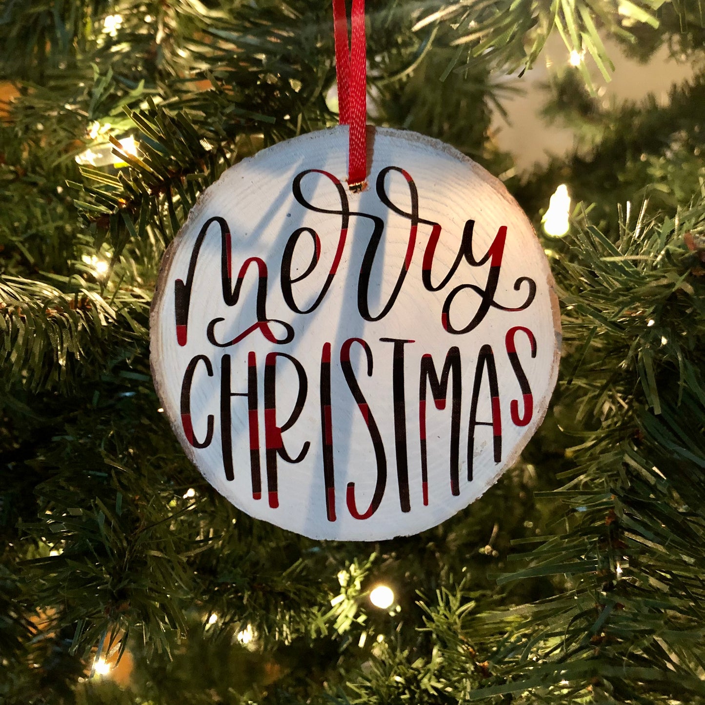 Merry Christmas Wood Ornament