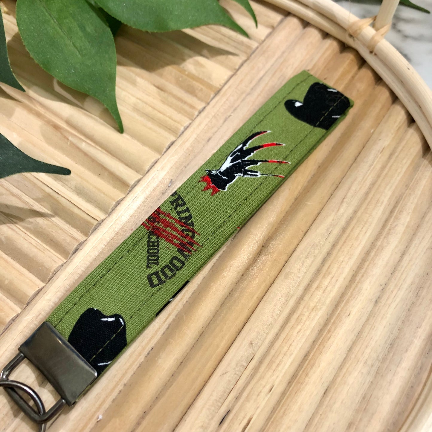 Freddy Kruger Print Fabric Keychain, Key Fob