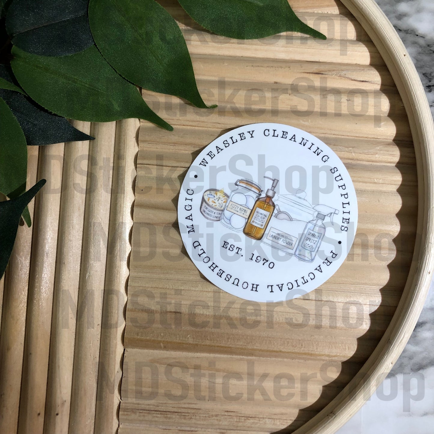 Weasley Cleaning Supplies Est 1970 Vinyl Sticker