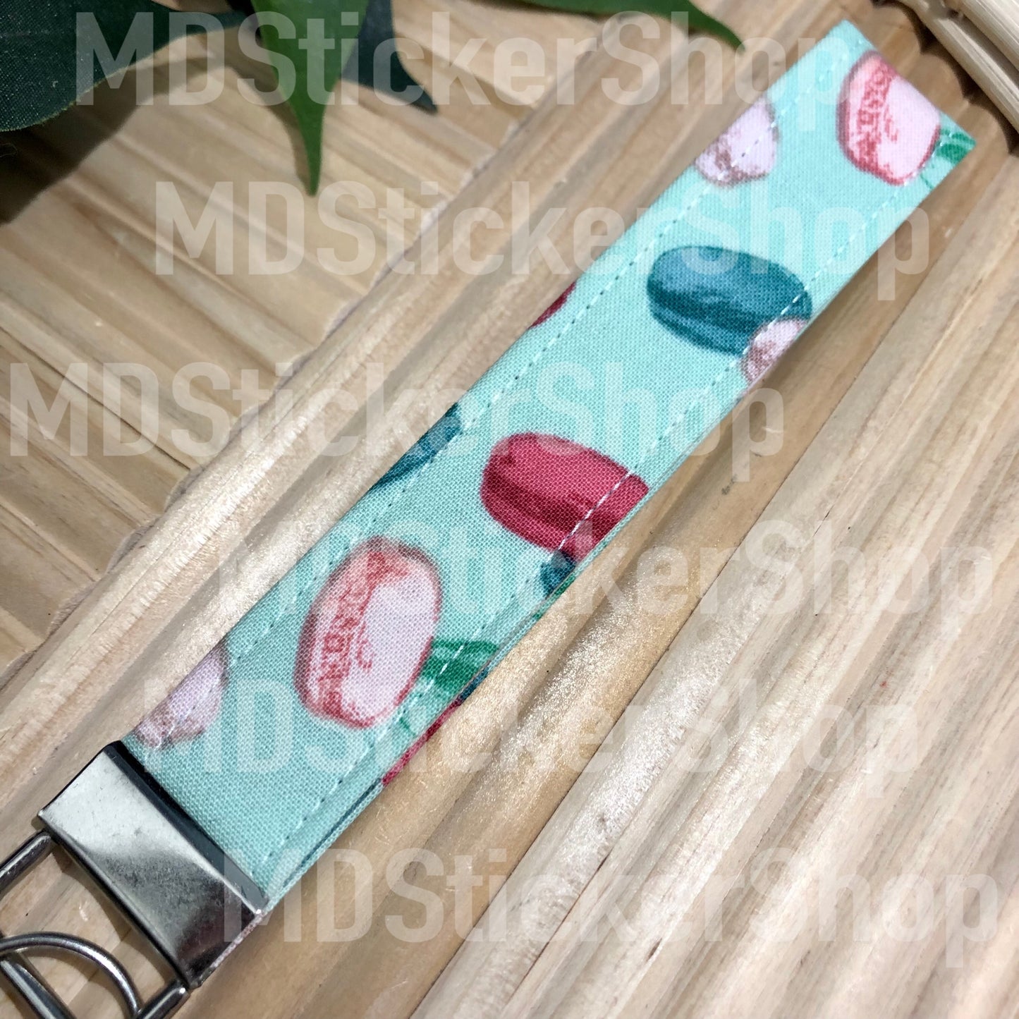 Macaroon Print Fabric Keychain