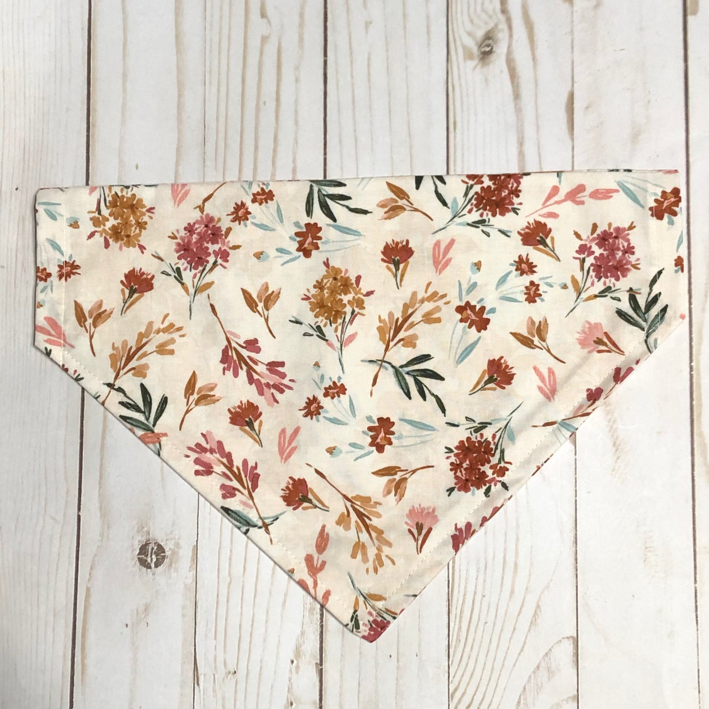 Mauve Floral Fabric Pet Bandana