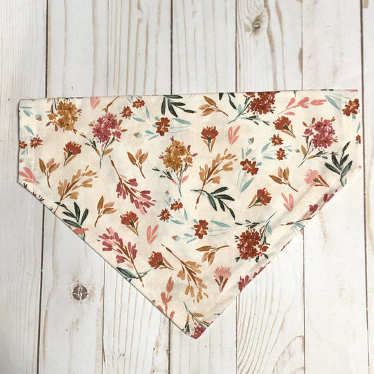 Mauve Floral Fabric Pet Bandana