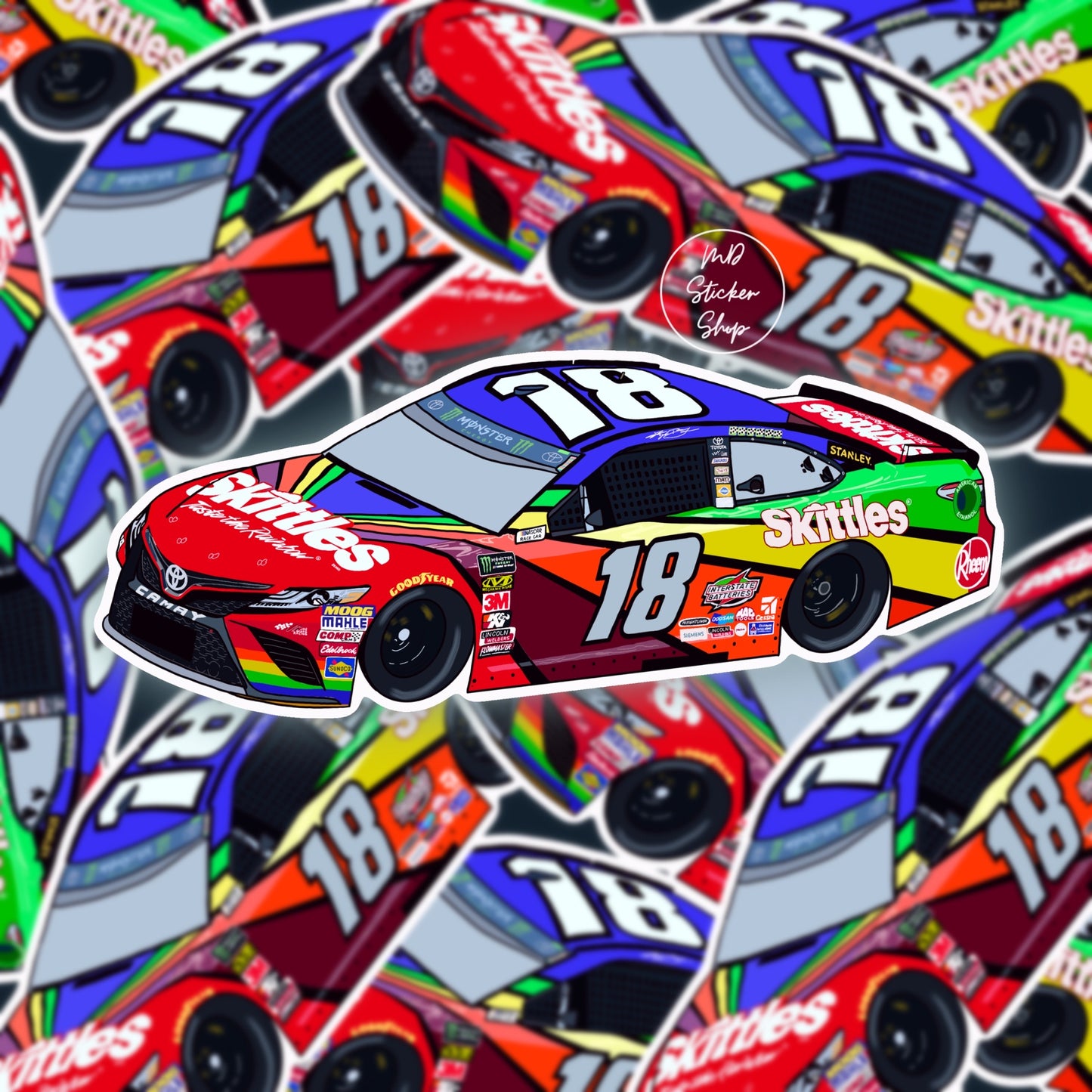 Kyle Busch Darlington Throwback Skittles #18 Car