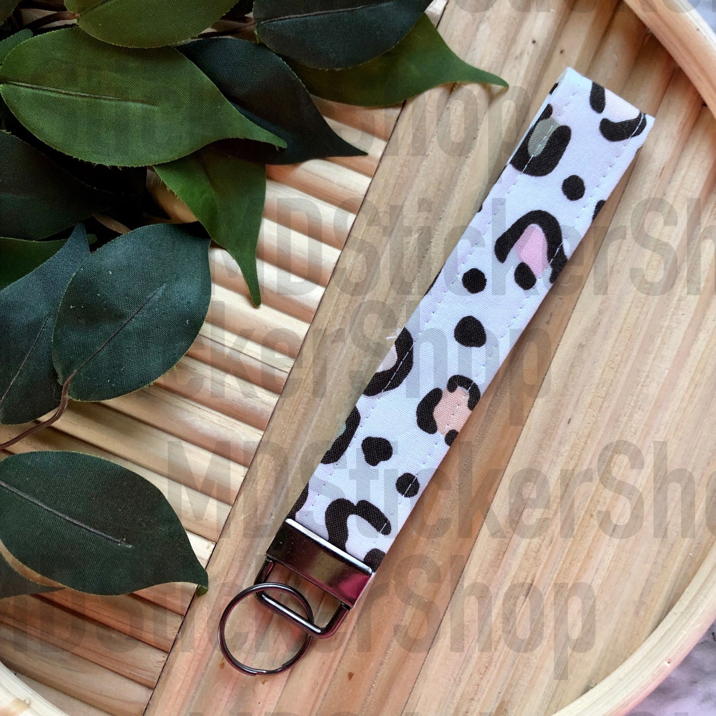 Pastel Large Scale Cheetah Print Fabric Keychain