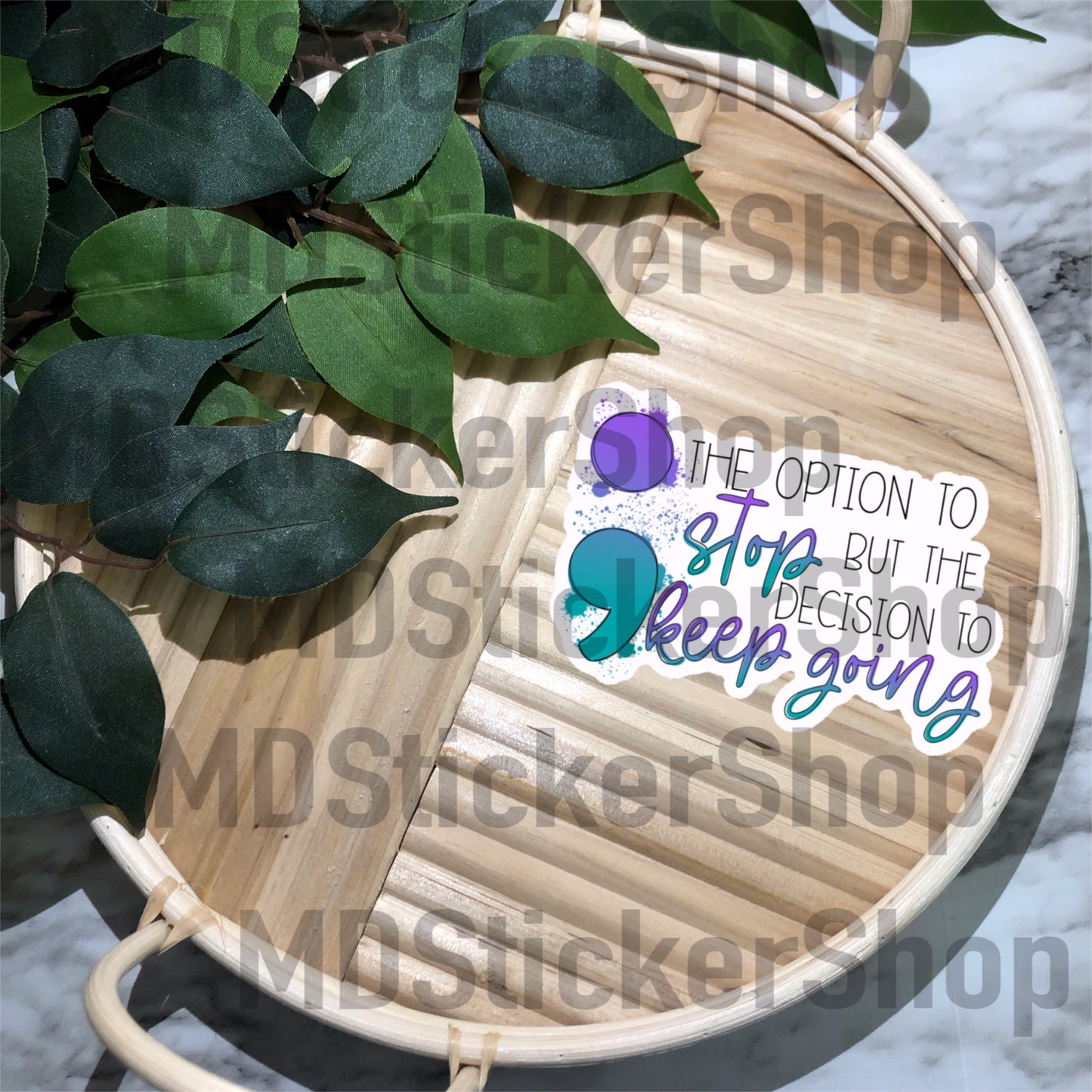 The Option To Stop But the Decision To Keep Going Vinyl Sticker