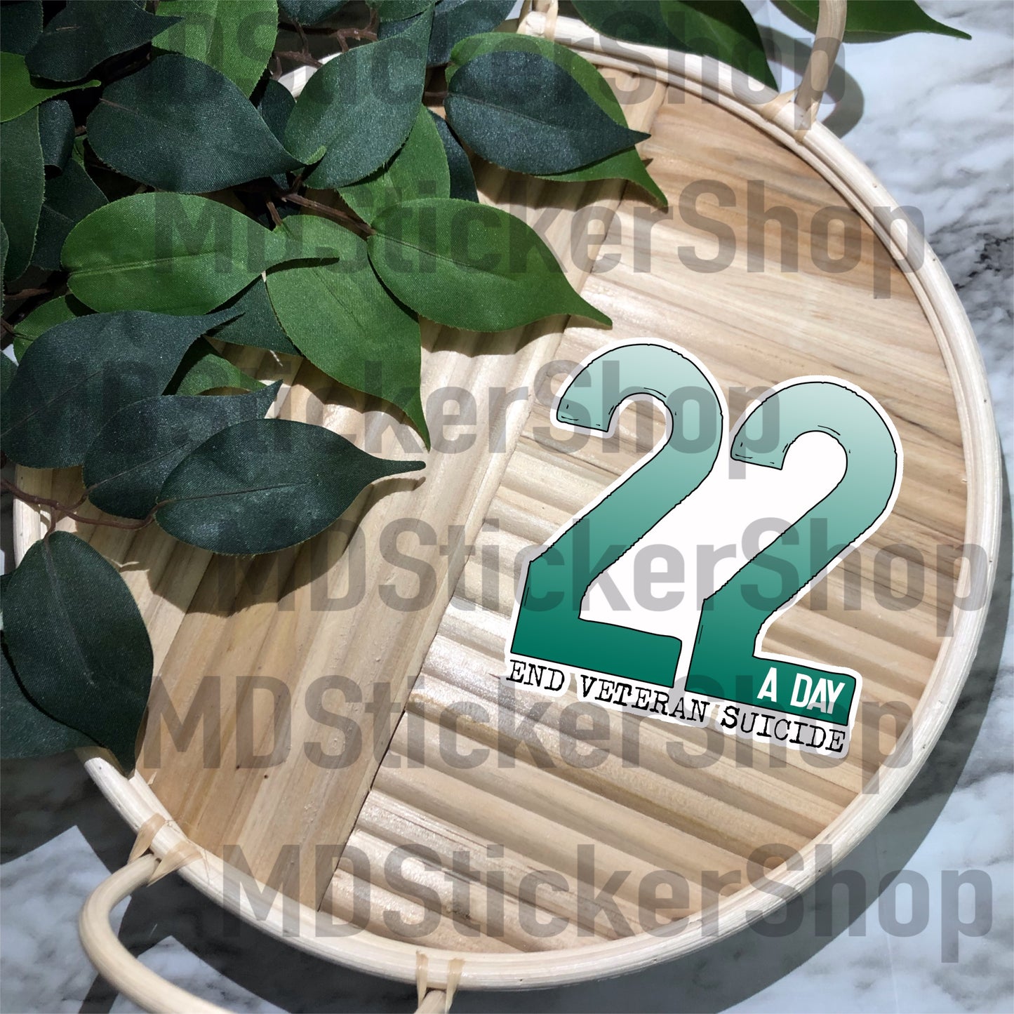 22 A Day End Veteran Suicide Vinyl Sticker
