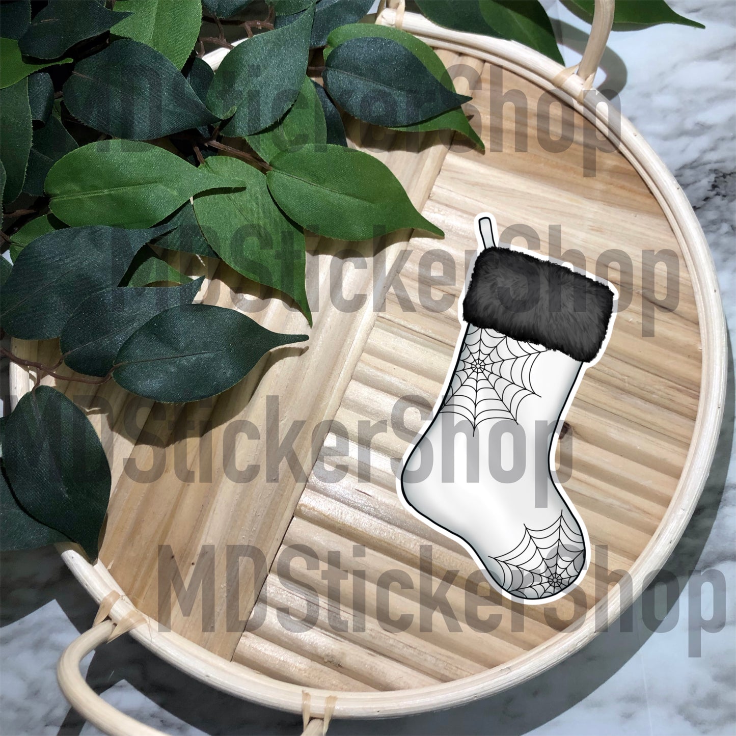 Creepy Christmas Stocking Vinyl Sticker