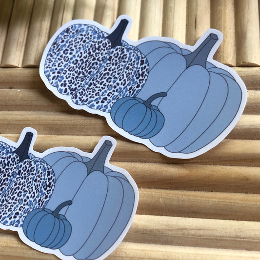 Blue Pumpkin Trio Vinyl Sticker