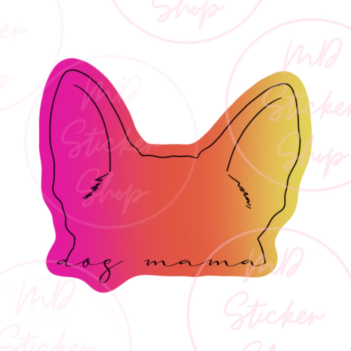 Dog Mama Ombre Vinyl Sticker, Exclusive