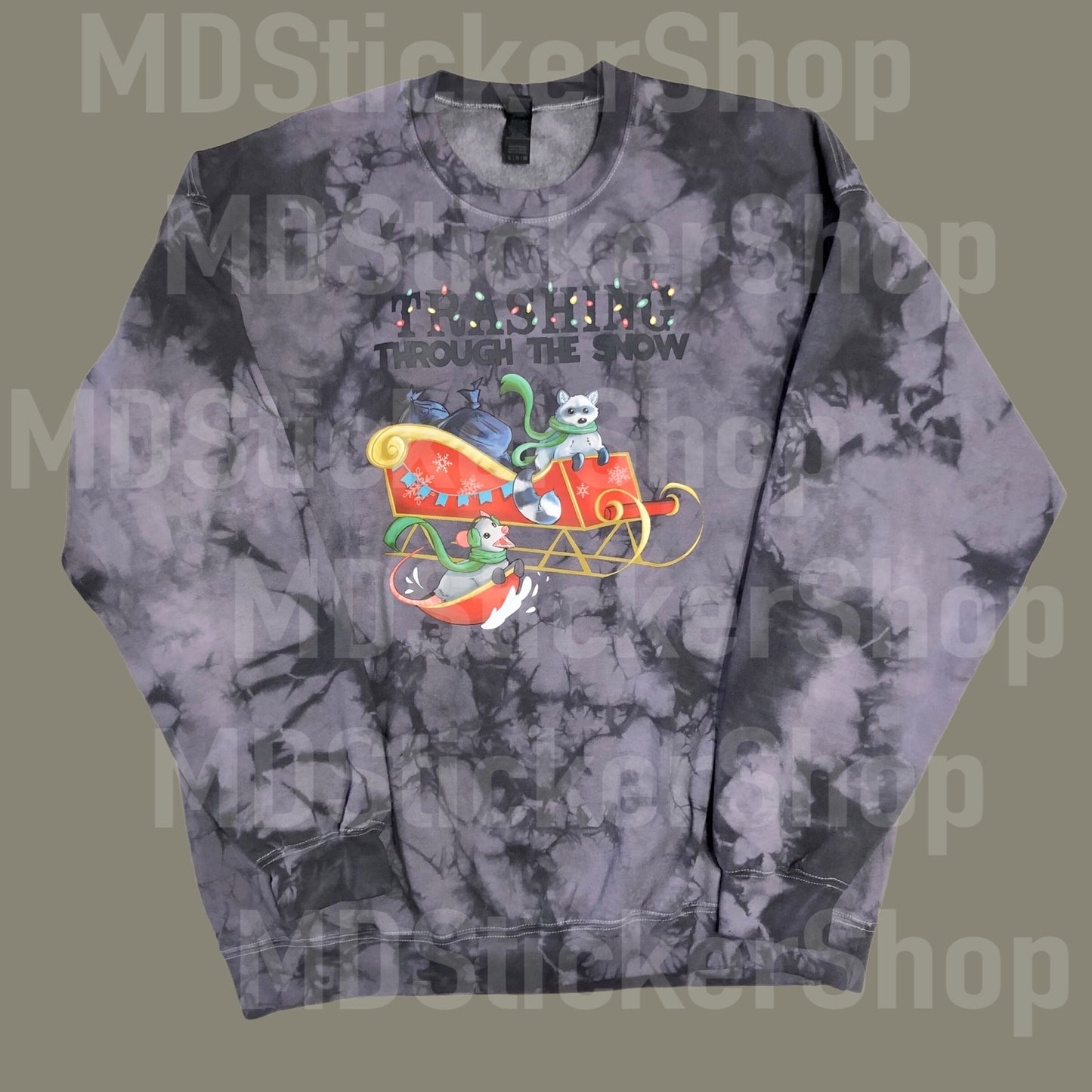 Trashing Through the Snow Tie Dye Crewneck Sweatshirt