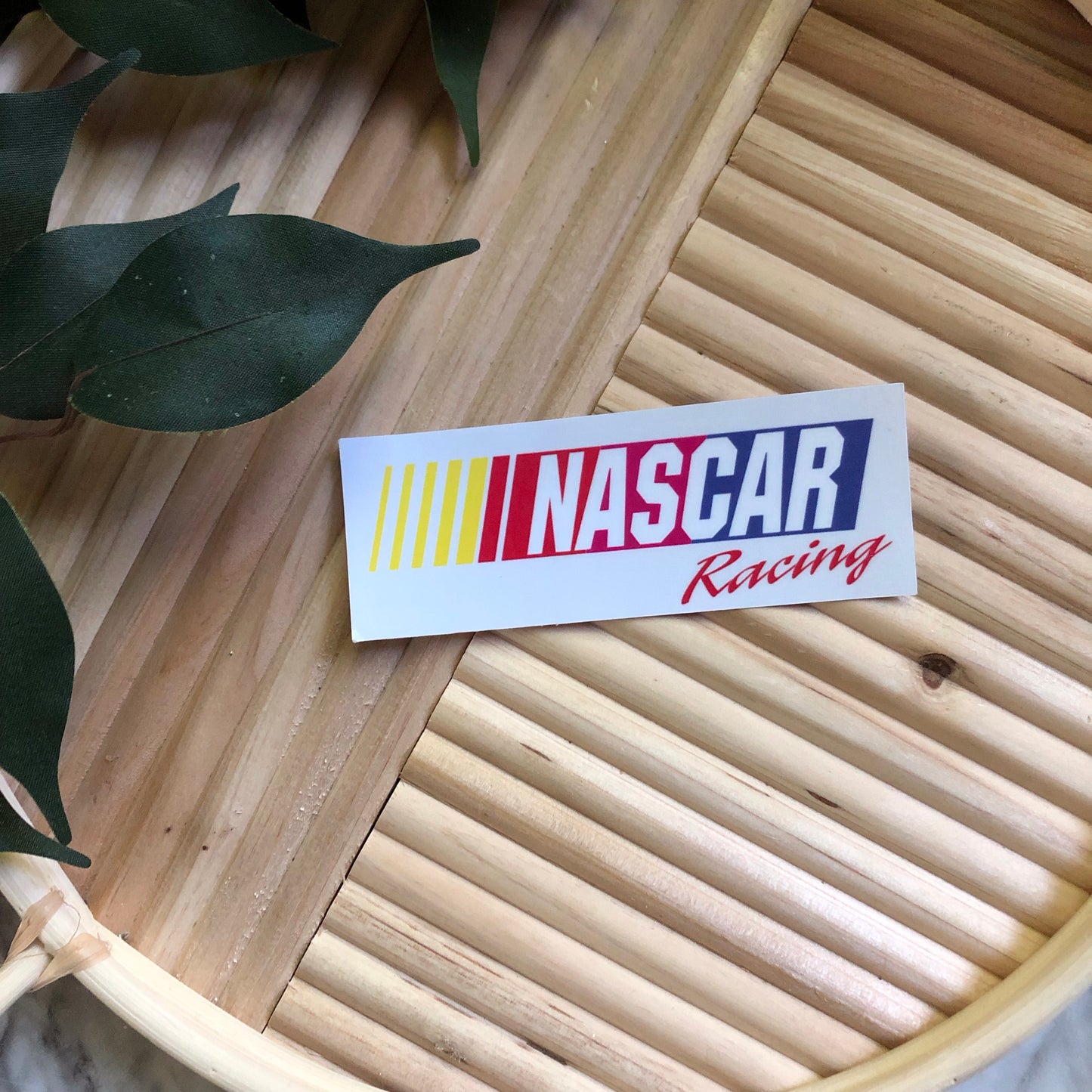 White NASCAR Racing Logo Vinyl Sticker