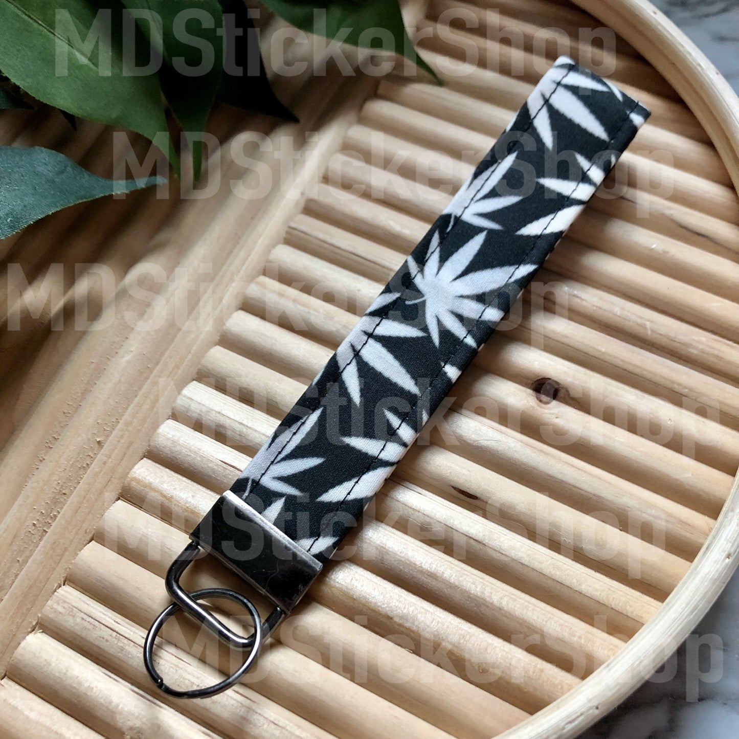 Black and White “Mary Jane” Print Fabric Keychain