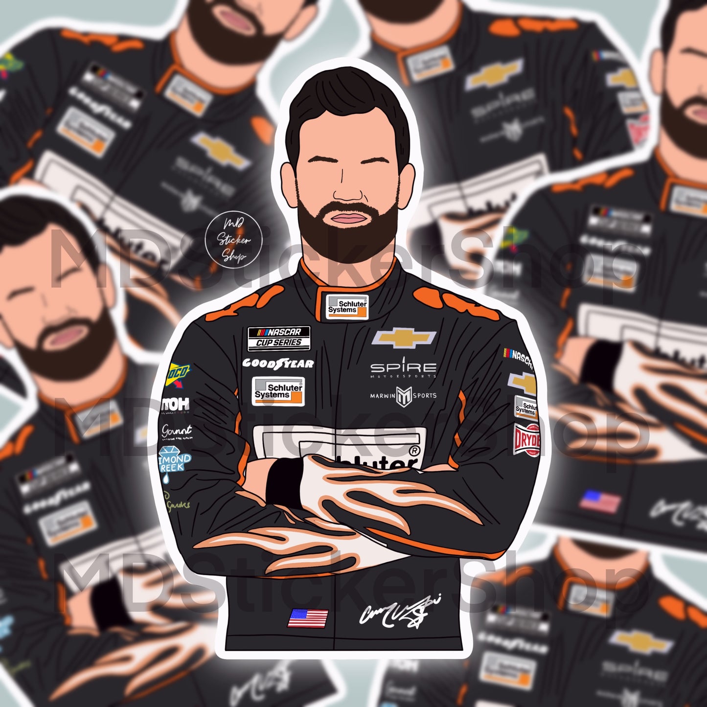 Corey LaJoie NASCAR Cup Driver Car Vinyl Sticker