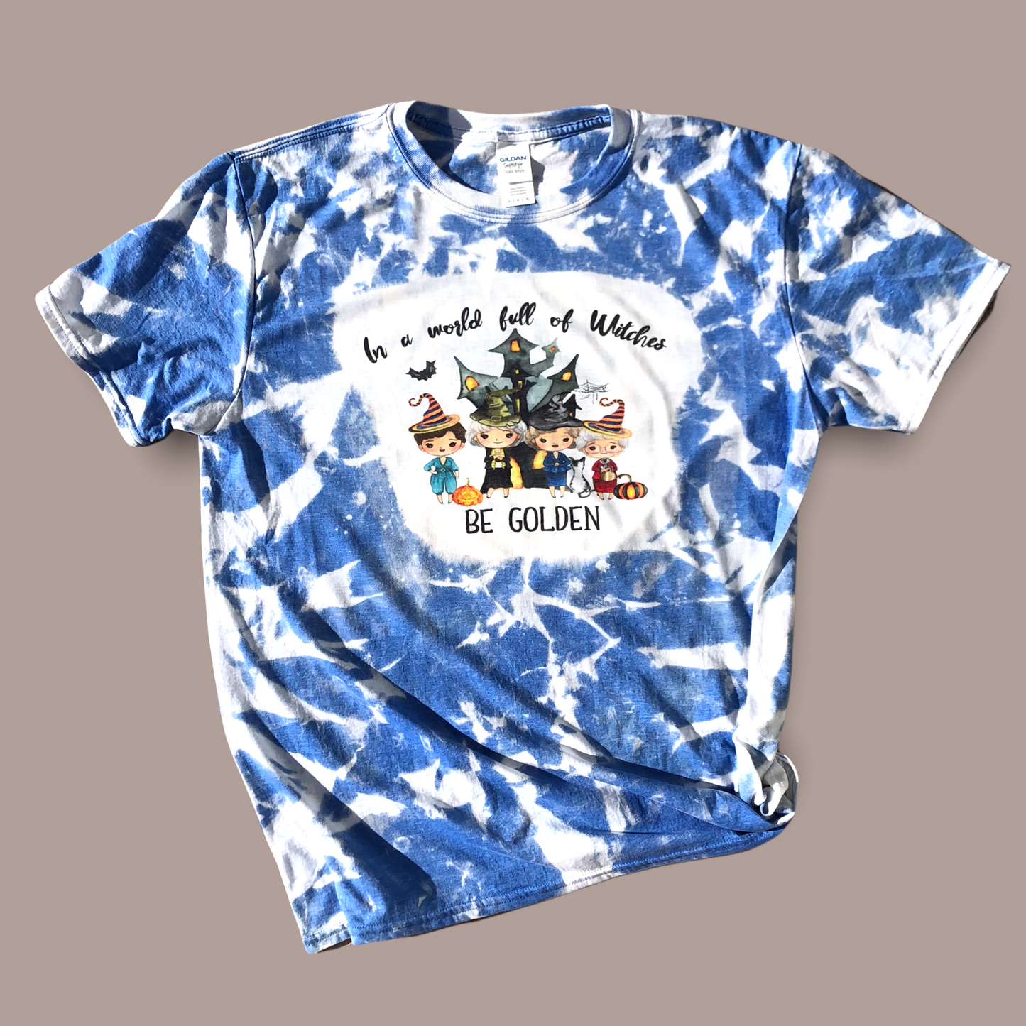 Golden Girls “In a World Full of Witches, Be Golden” Halloween Bleached Shirt