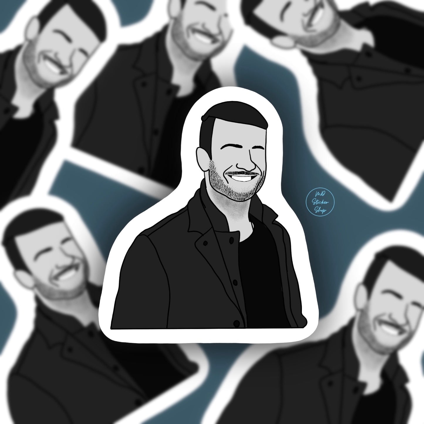 Sam Hunt Black and White Silhouette Sticker
