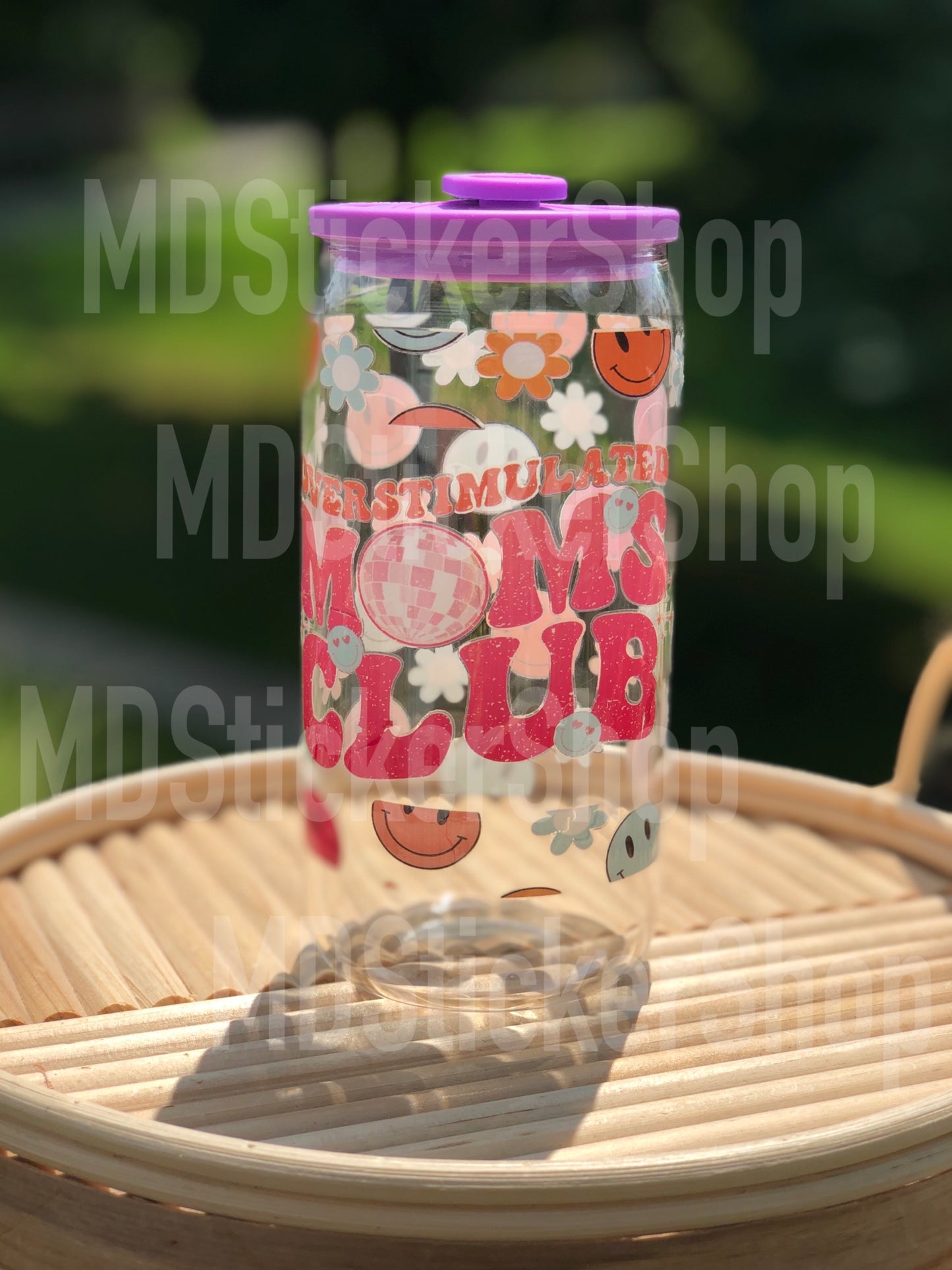 Overstimulated Moms Club Beer Can Glass Cup