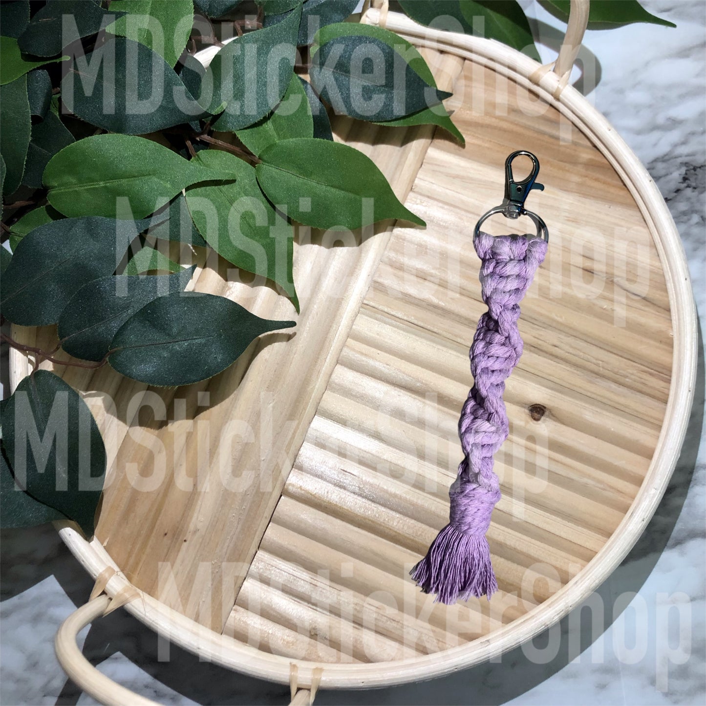 Lilac Twisted Macrame Keychain