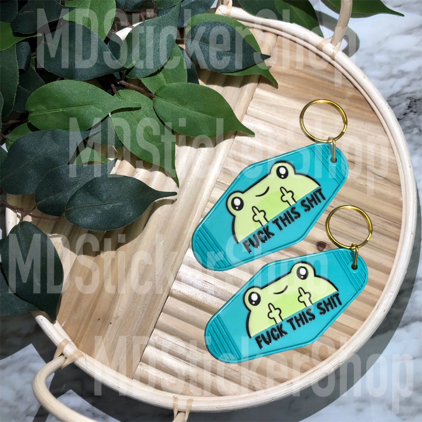 “Fuck This Shit” Frog Hotel Keychain, Acrylic Keychain