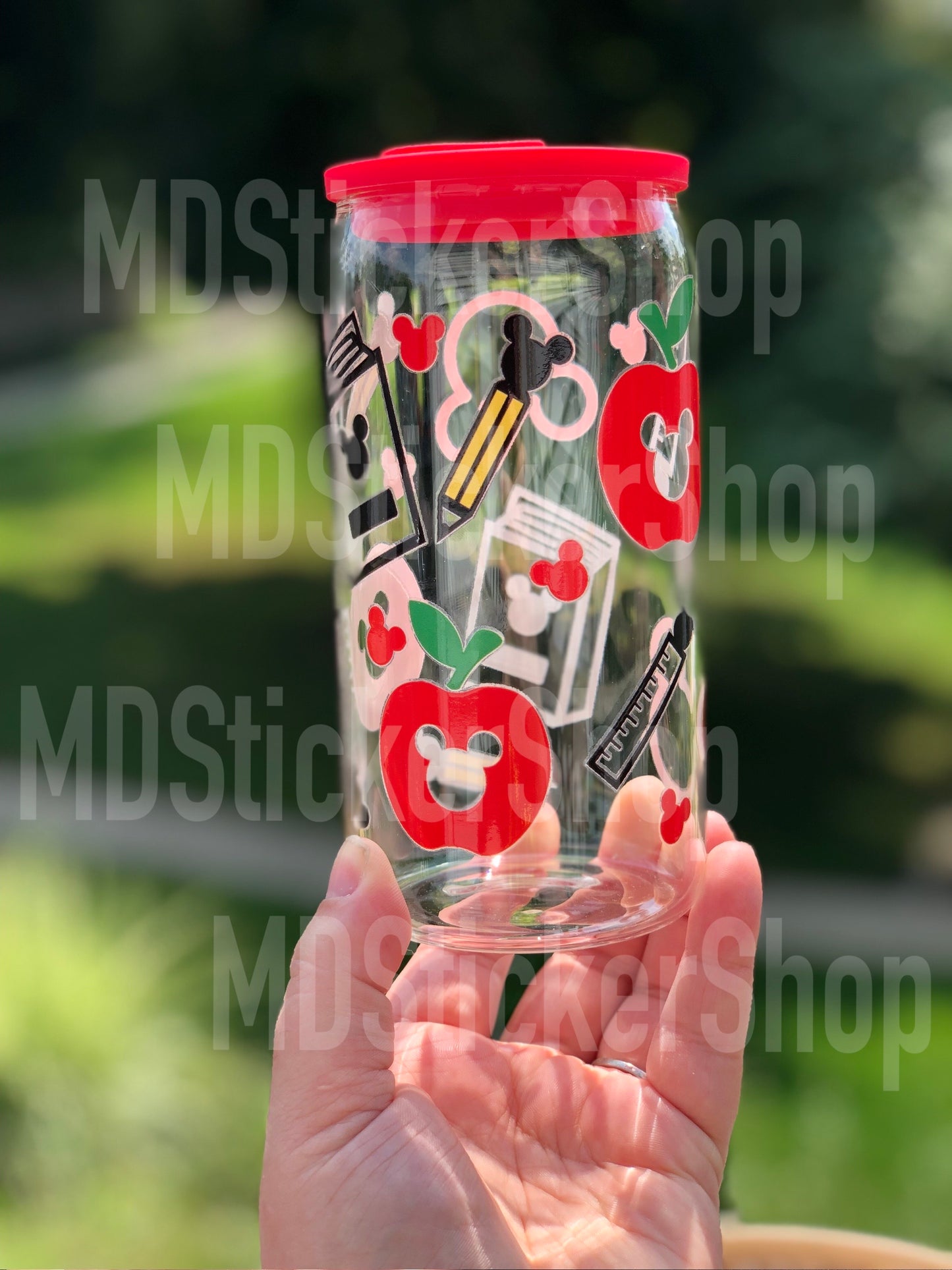 Teacher Red Mouse Beer Can Glass Cup