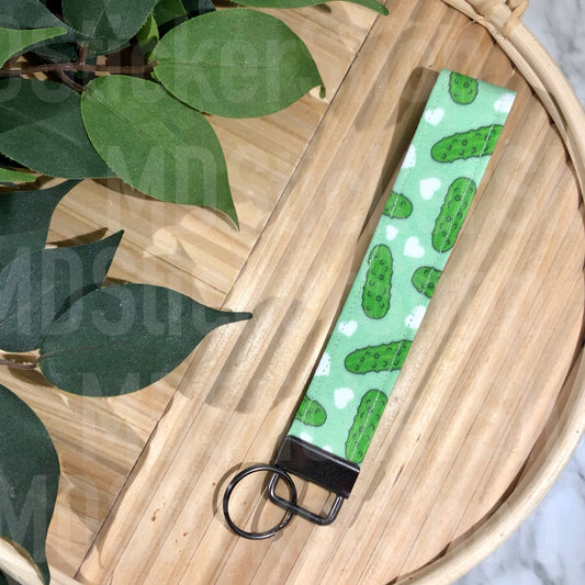 Pickle Print Fabric Keychain