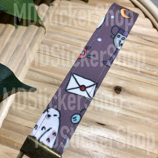 Magical Icons Print Fabric Keychain, Key Fob