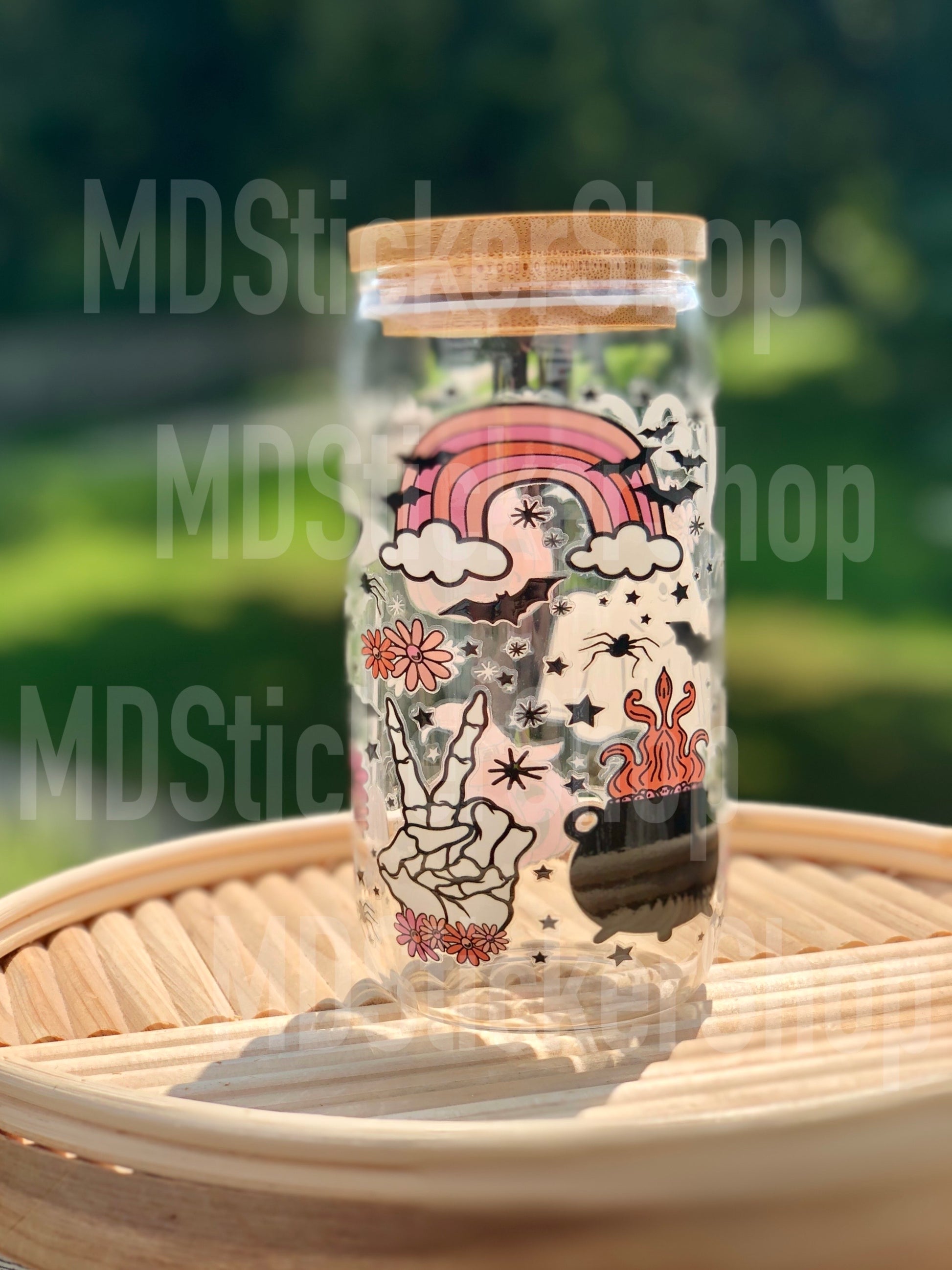 Kawaii Glass Cups Lids, Cinnamoroll Glass Cup