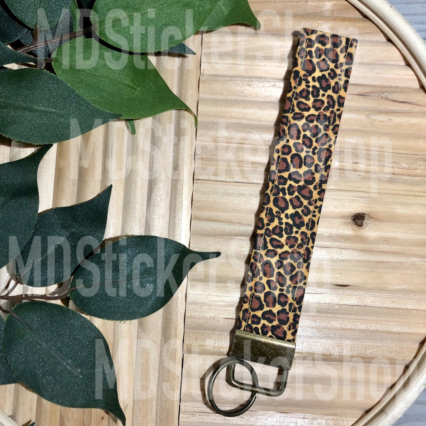 Marian Cheetah Print Fabric Keychain, Key Fob