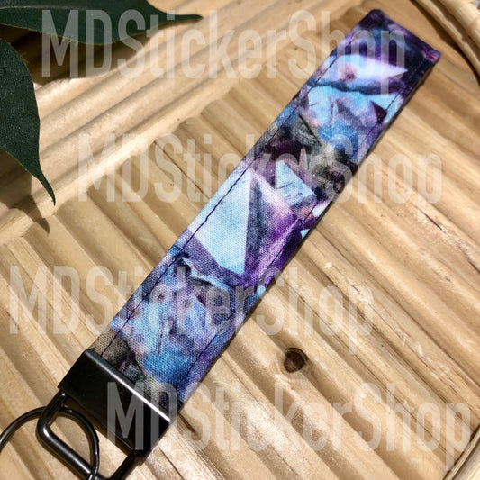 Amethyst Print Fabric Keychain, Key Fob