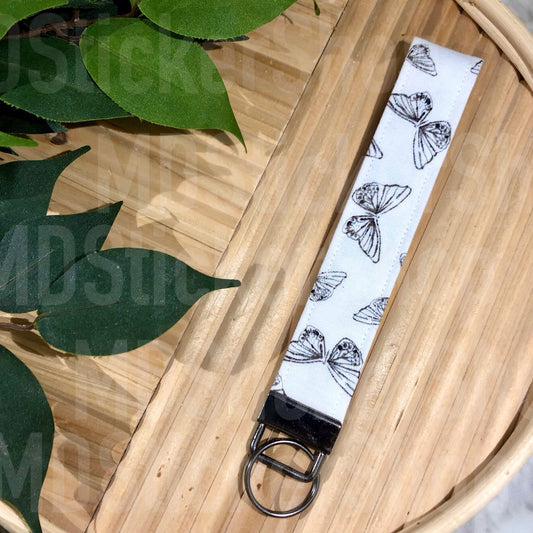 Dainty Butterflies Print Fabric Keychain