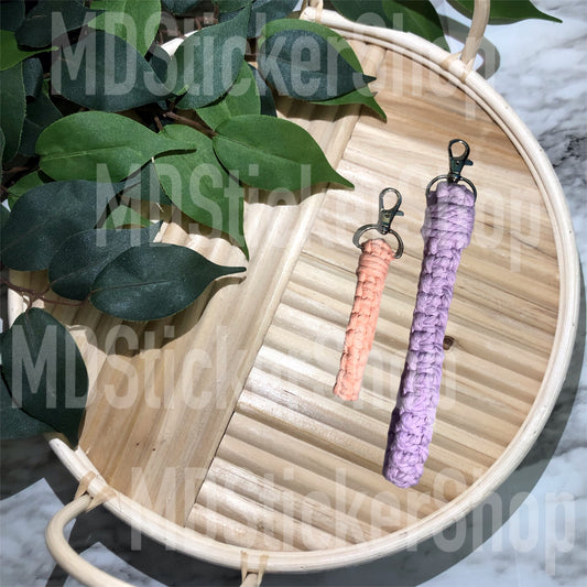 Pink Mini Macrame Keychain, Keyfob