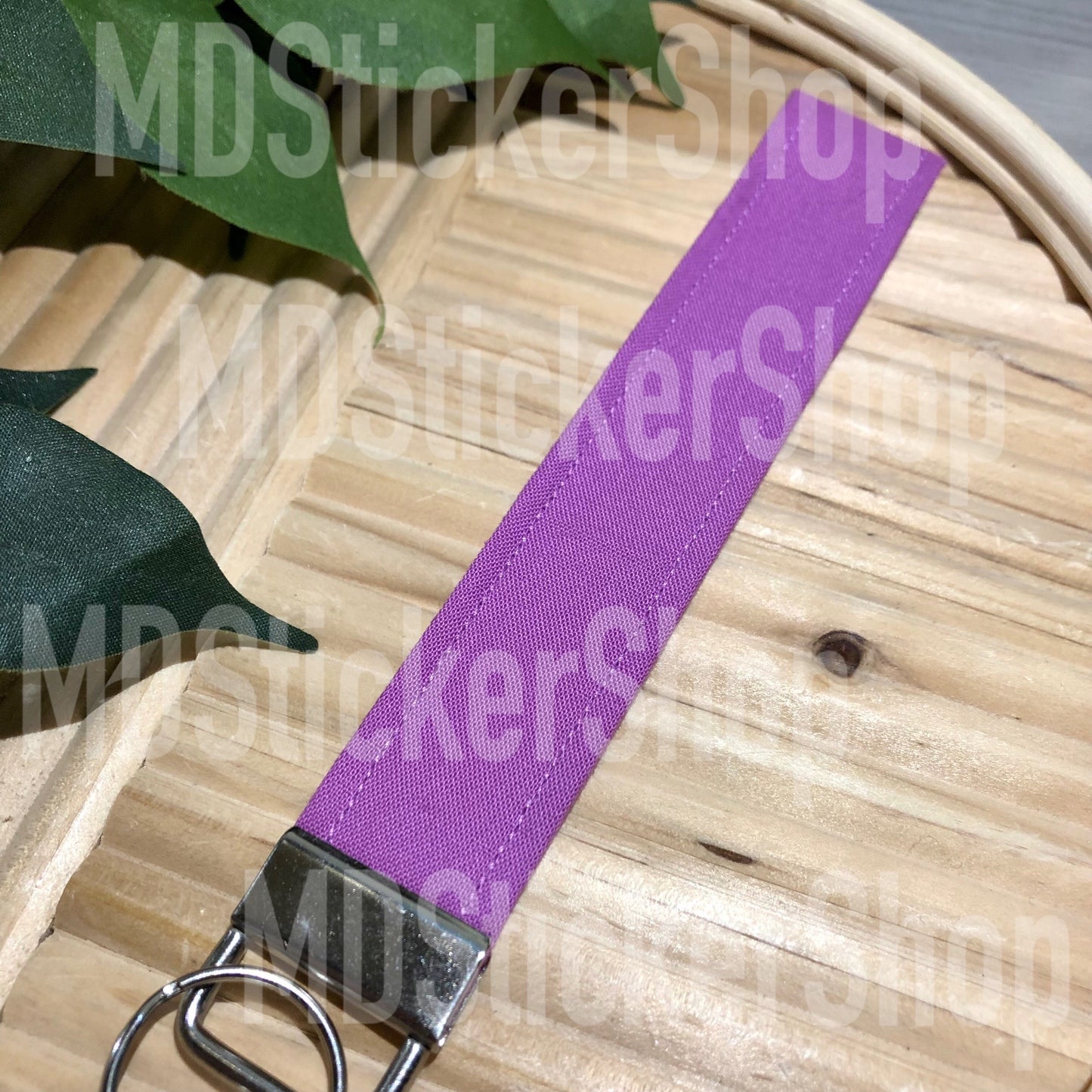 Solid Purple Print Fabric Keychain, Key Fob