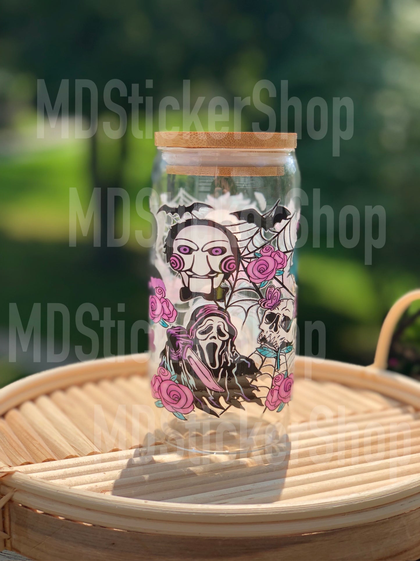 Horror Characters Halloween Beer Can Glass Cup