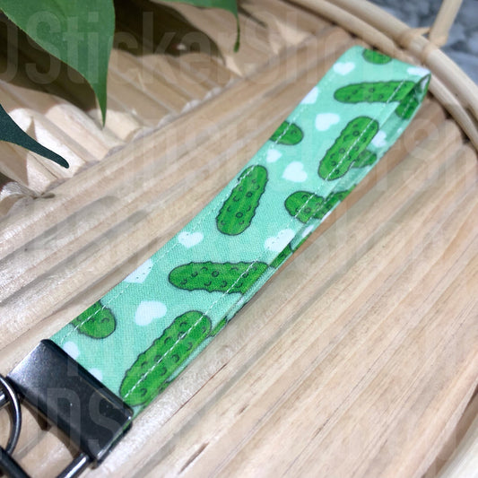 Pickle Print Fabric Keychain