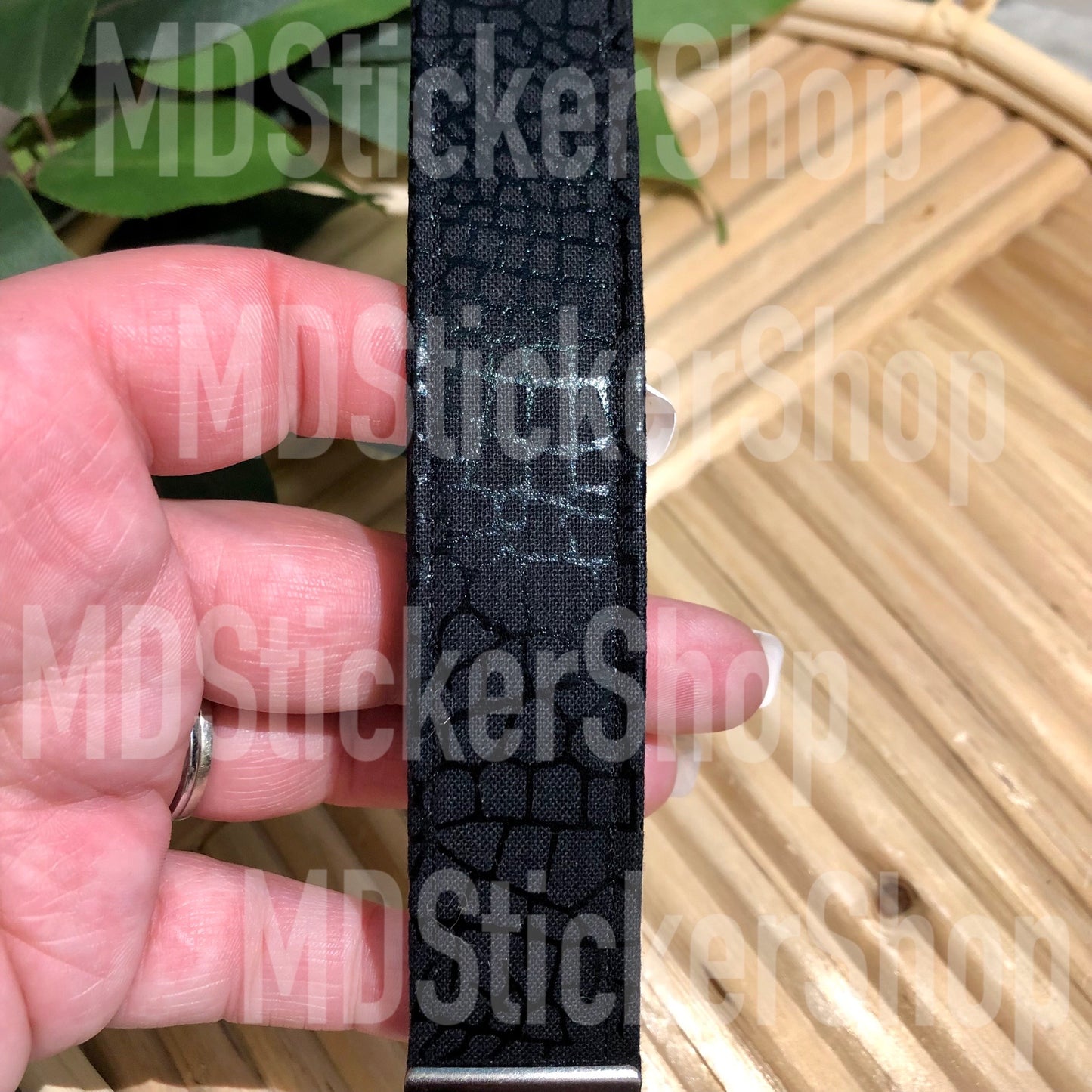 Black Dragonfly Wing Print Fabric Keychain, Key Fob