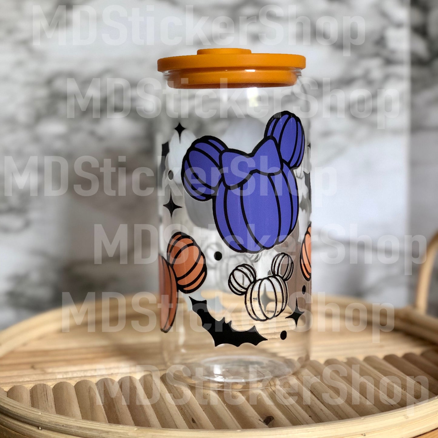 Pumpkin Mouse Halloween Beer Can Glass Cup