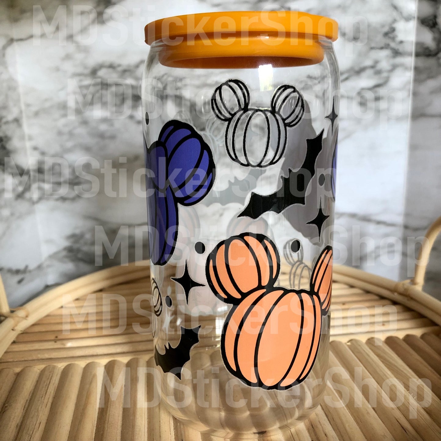 Pumpkin Mouse Halloween Beer Can Glass Cup