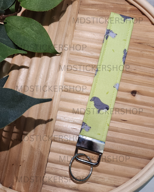 Walrus Print Fabric Keychain, Key Fob