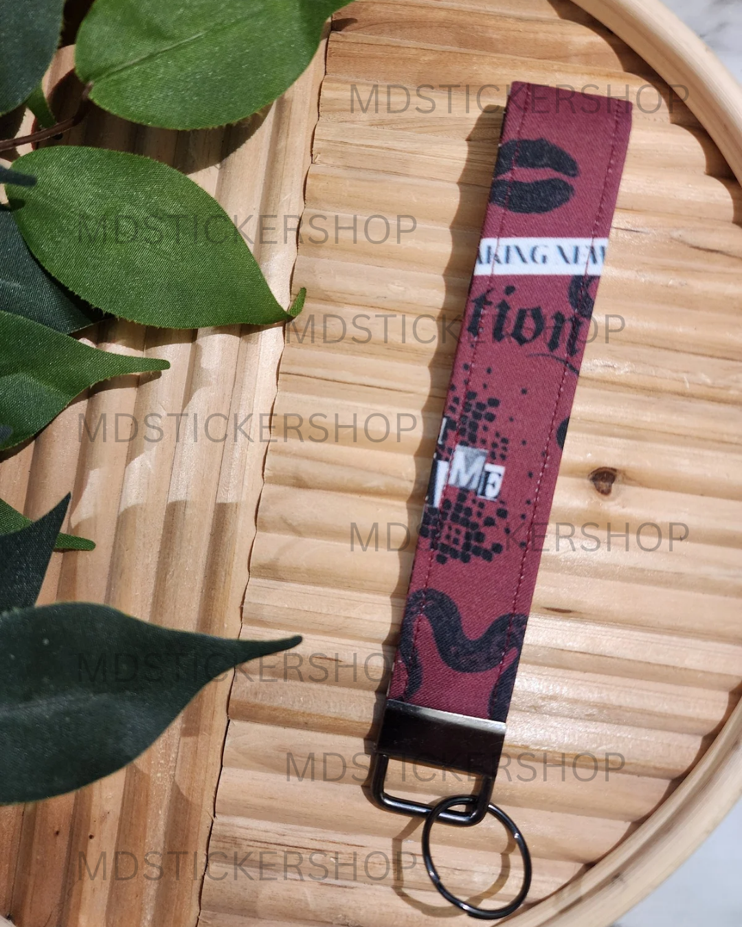Reputation Print Fabric Keychain, Key Fob