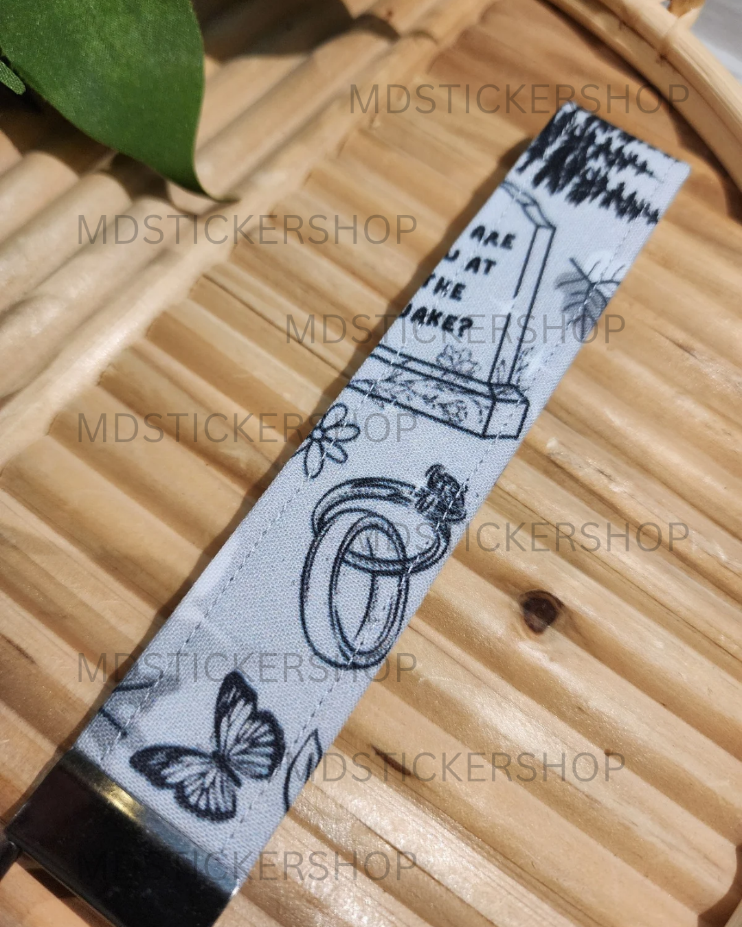 Folklore Print Fabric Keychain, Key Fob