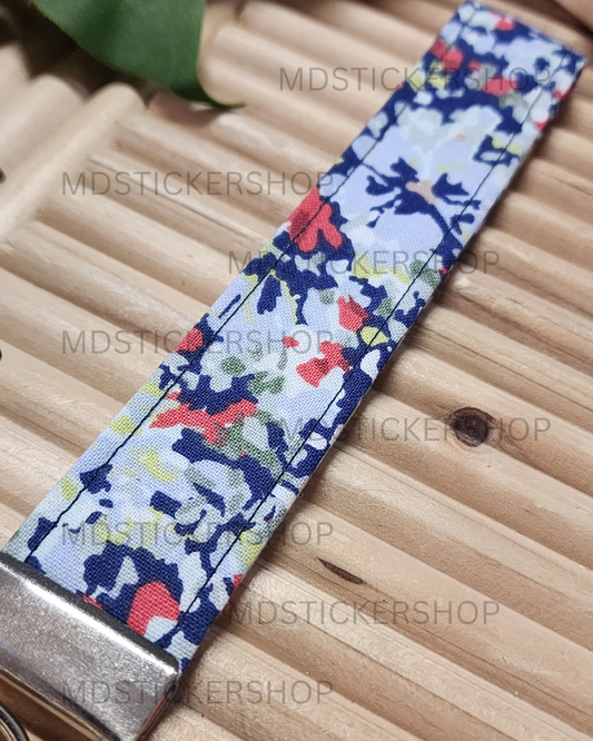Delilah Floral Print Fabric Keychain, Key Fob