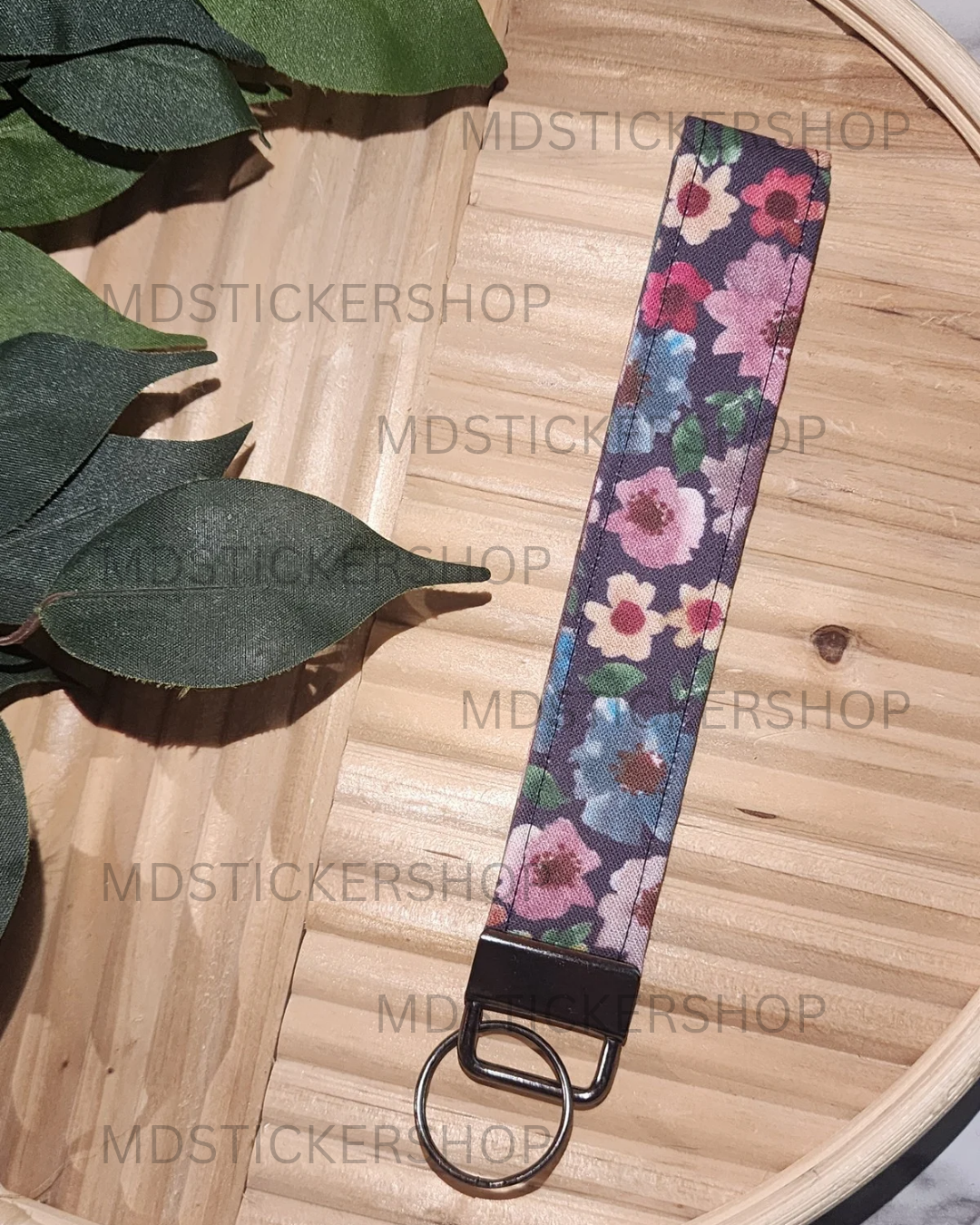 Elise Floral Print Fabric Keychain, Key Fob