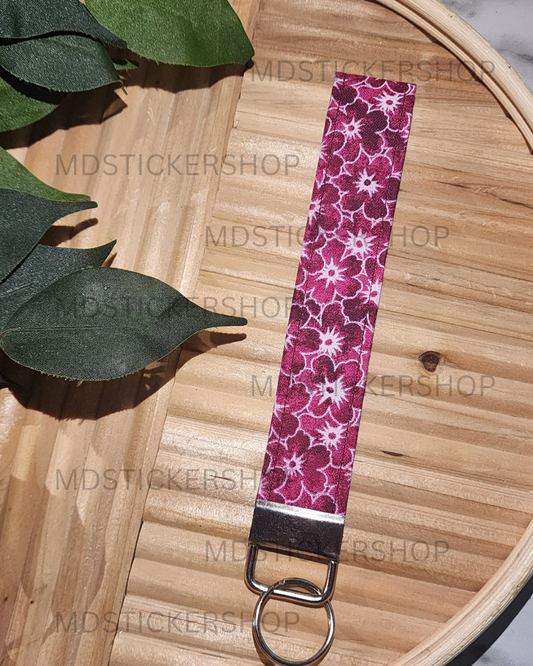 Maci Floral Print Fabric Keychain, Key Fob